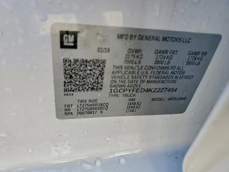 2019 CHEVROLET SILVERADO K1500 LT TRAIL BOSS  