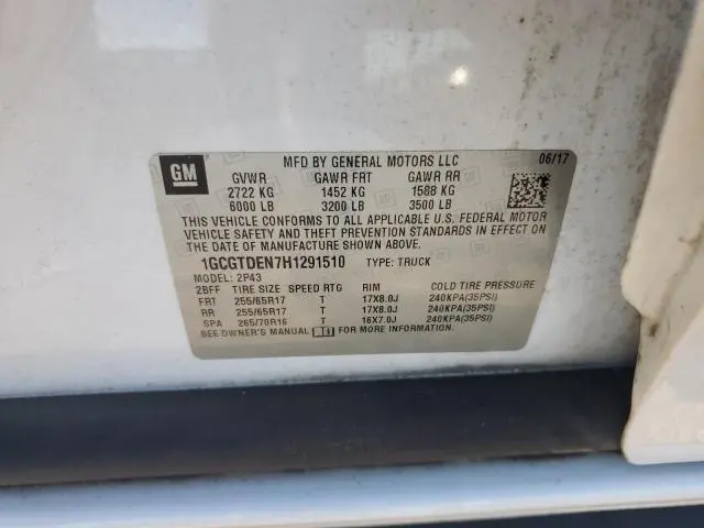 2017 CHEVROLET COLORADO Z71  