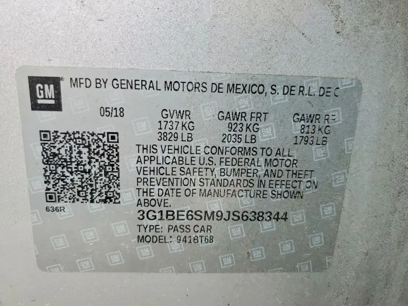 2018 CHEVROLET CRUZE LT  