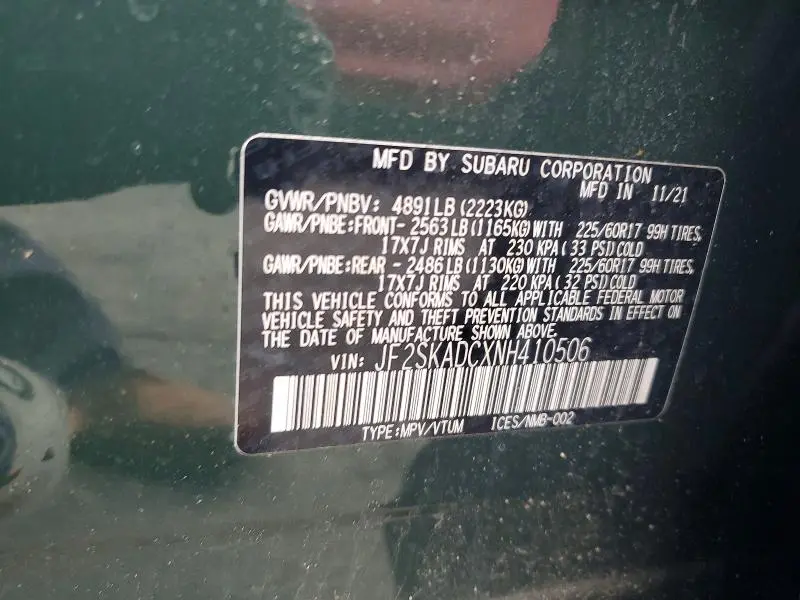 2022 SUBARU FORESTER PREMIUM  