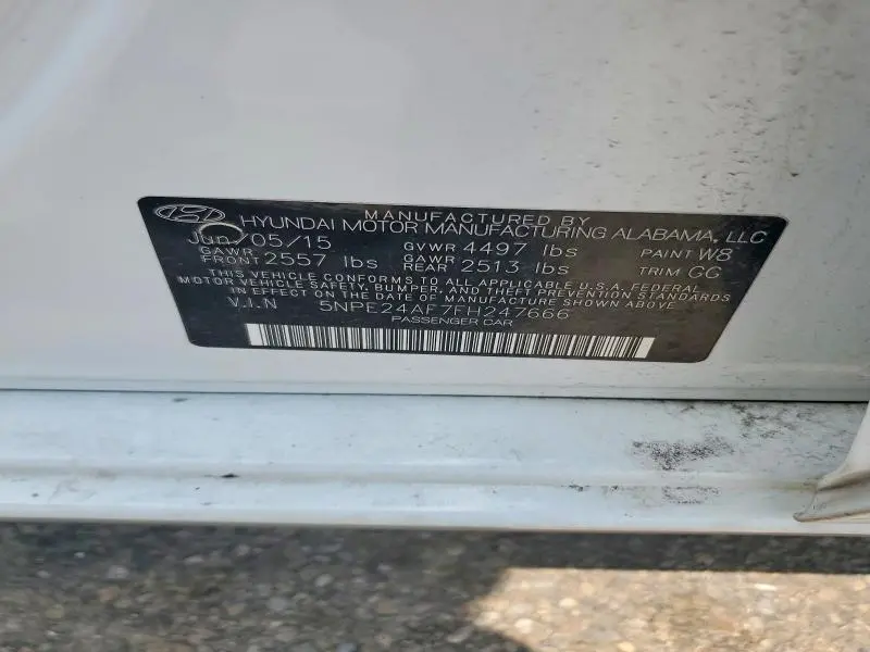 2015 HYUNDAI SONATA SE  