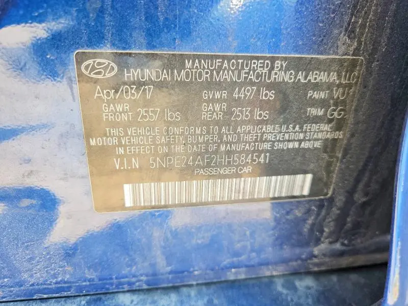 2017 HYUNDAI SONATA SE  