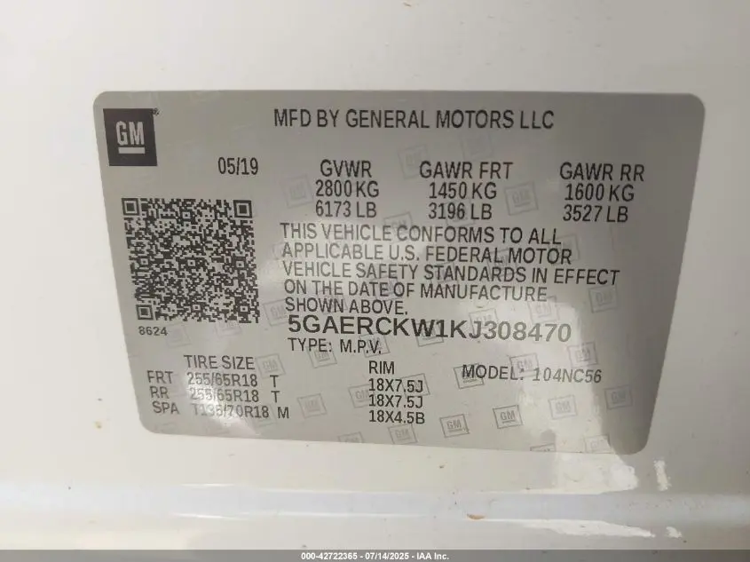 2019 BUICK ENCLAVE FWD PREMIUM