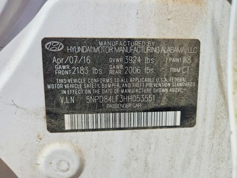 2017 HYUNDAI ELANTRA LIMITED  