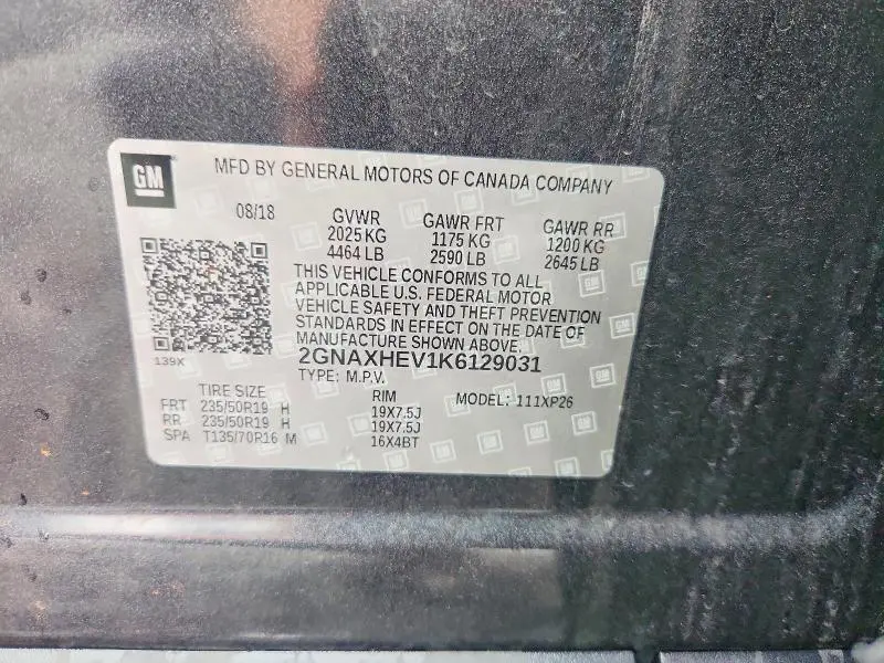 2019 CHEVROLET EQUINOX LS  