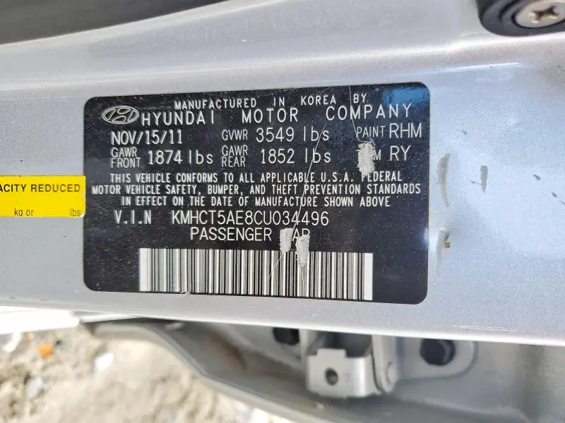 2012 HYUNDAI ACCENT GS  