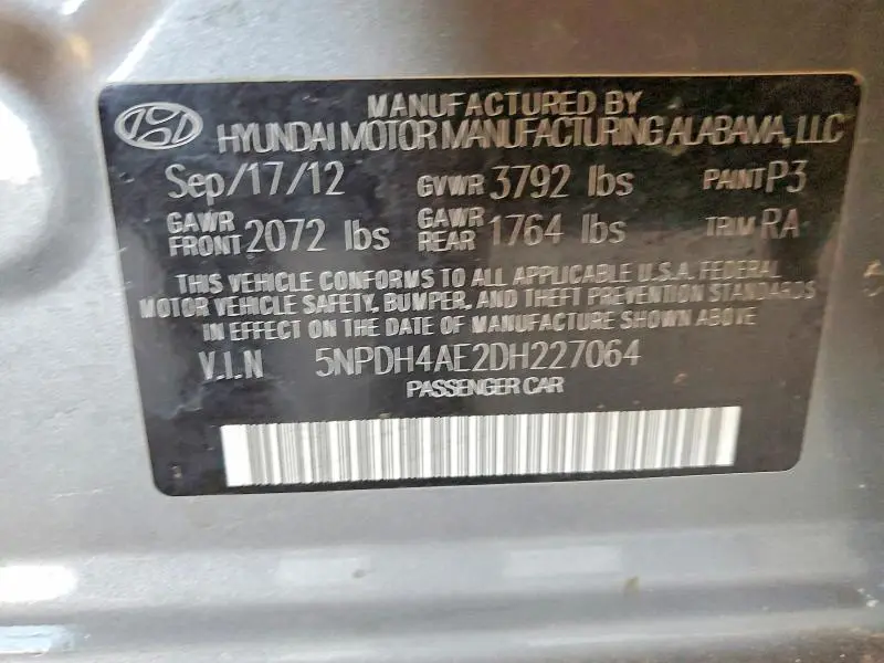 2013 HYUNDAI ELANTRA GLS  