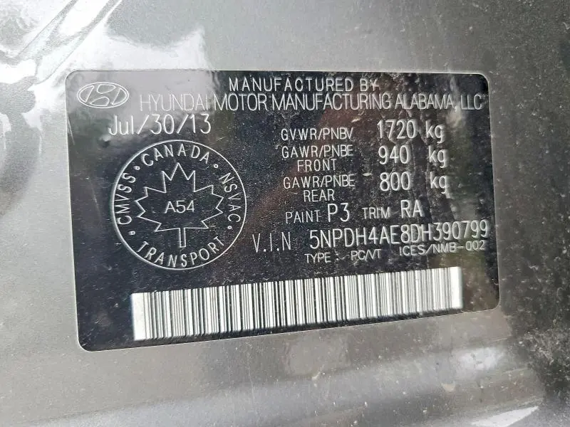 2013 HYUNDAI ELANTRA GLS  