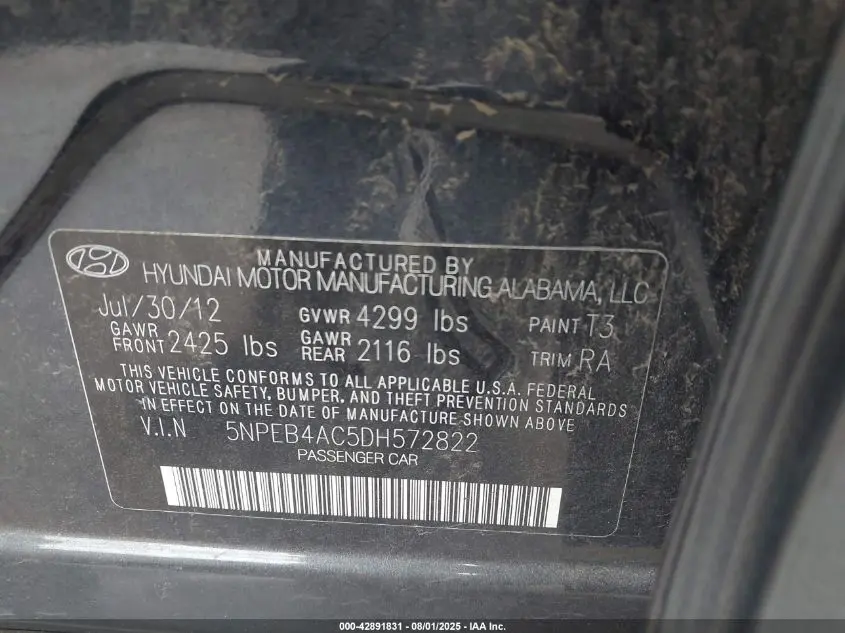 2013 HYUNDAI SONATA GLS