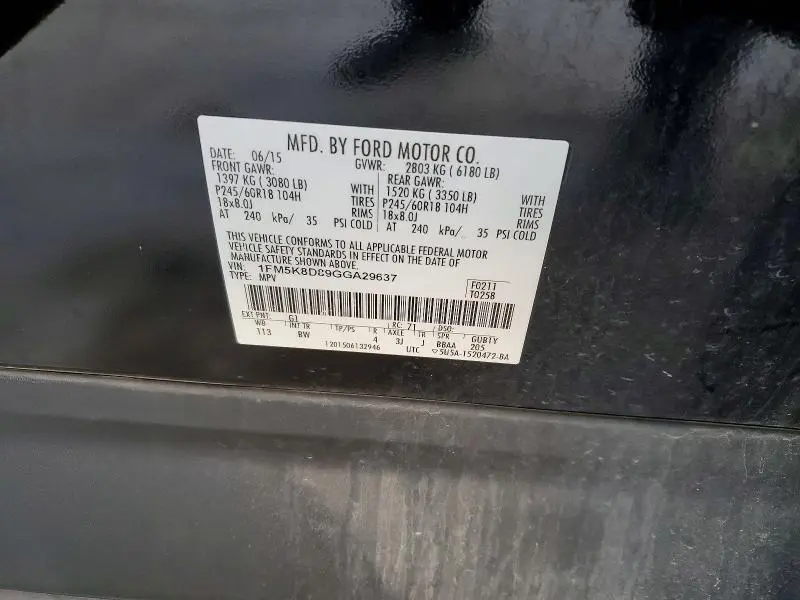 2016 FORD EXPLORER XLT  