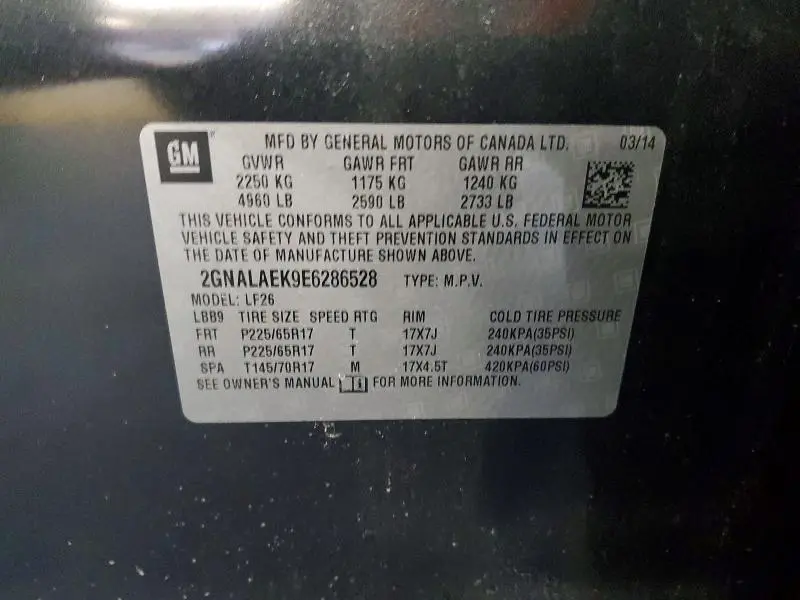 2014 CHEVROLET EQUINOX LS  