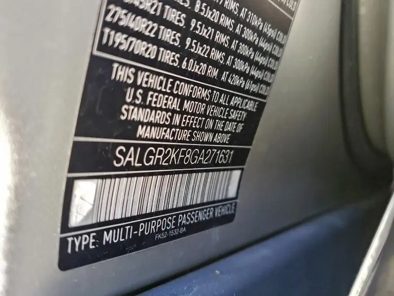 2016 LAND ROVER RANGE ROVER   