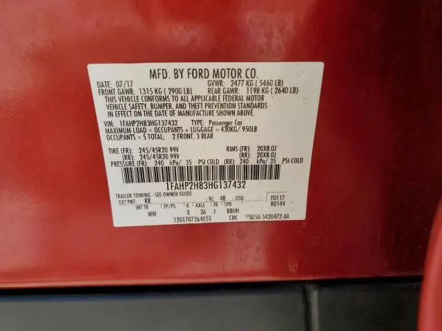 2017 FORD TAURUS SEL  