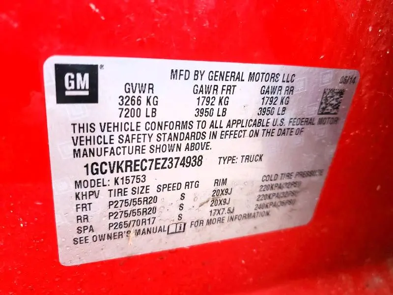 2014 CHEVROLET SILVERADO K1500 LT  