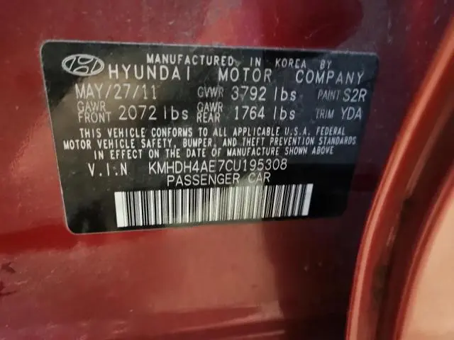 2012 HYUNDAI ELANTRA LIMITED  