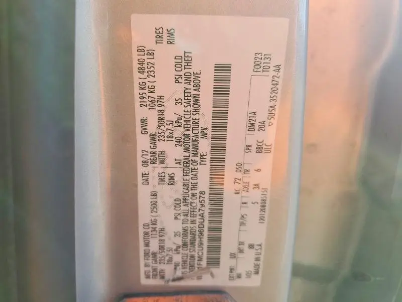 2013 FORD ESCAPE SEL  