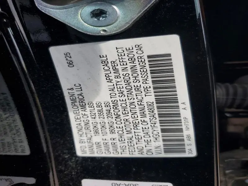 2025 HONDA ACCORD SE  