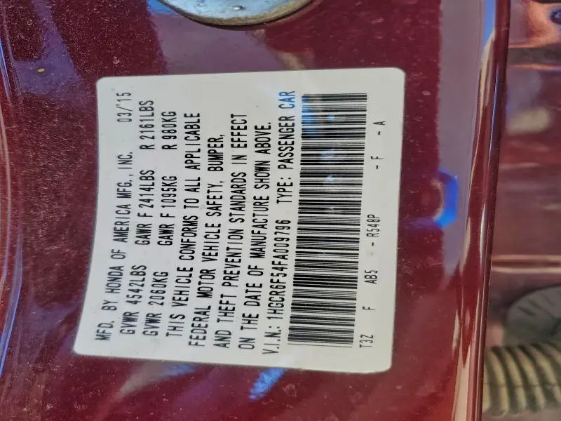 2015 HONDA ACCORD HYBRID EXL  