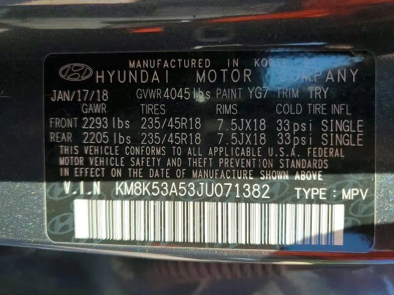 2018 HYUNDAI KONA ULTIMATE  