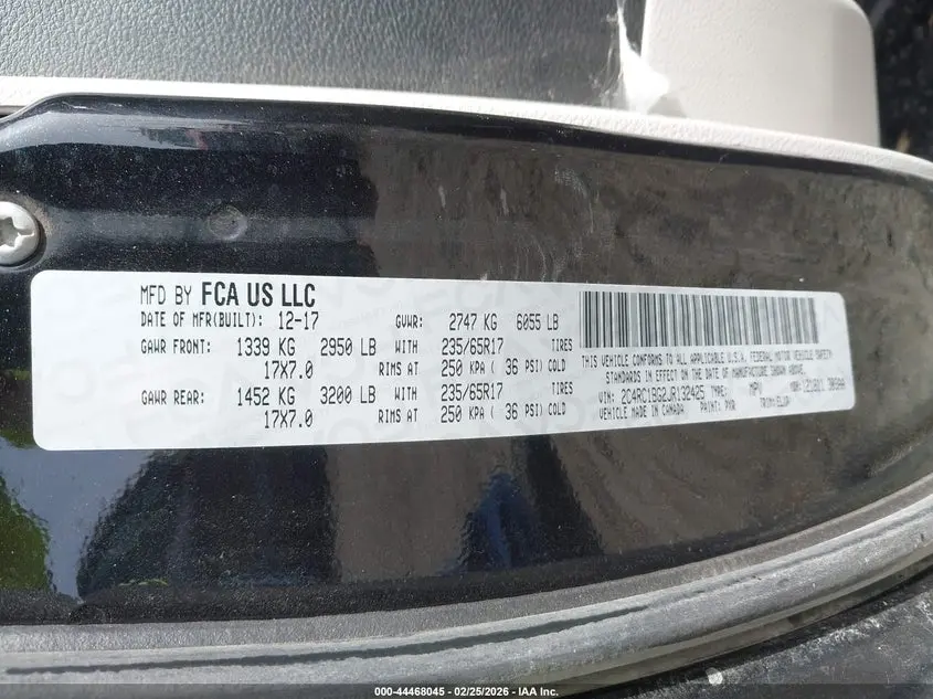 2018 CHRYSLER PACIFICA TOURING L