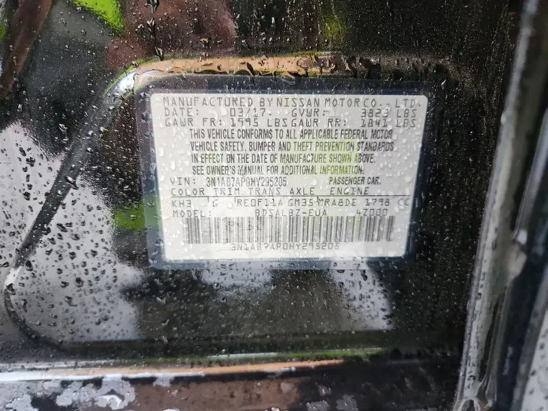 2017 NISSAN SENTRA S  