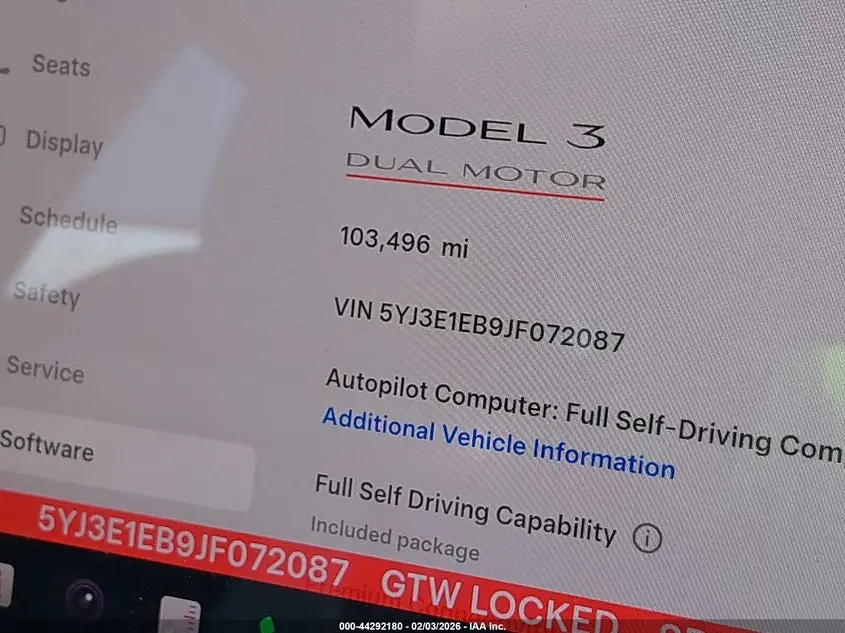 2018 TESLA MODEL 3 LONG RANGE/PERFORMANCE