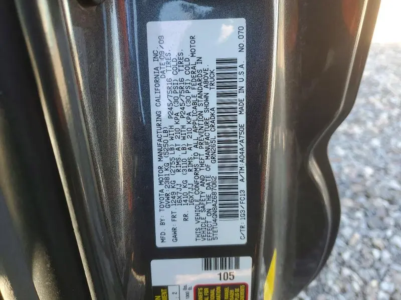 2010 TOYOTA TACOMA PRERUNNER ACCESS CAB  