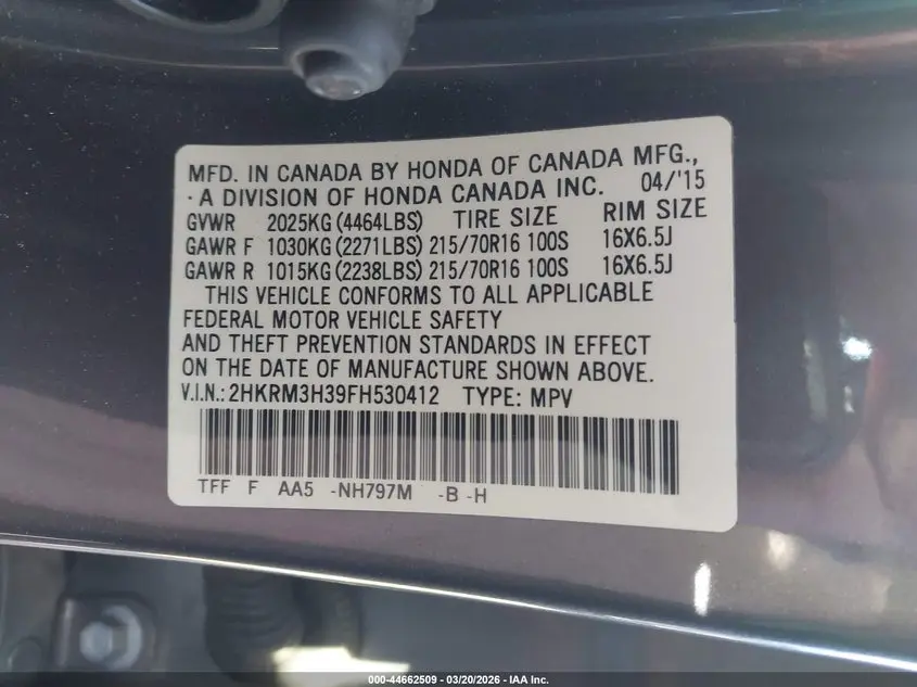 2015 HONDA CR-V LX