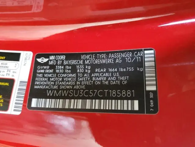 2012 MINI COOPER   