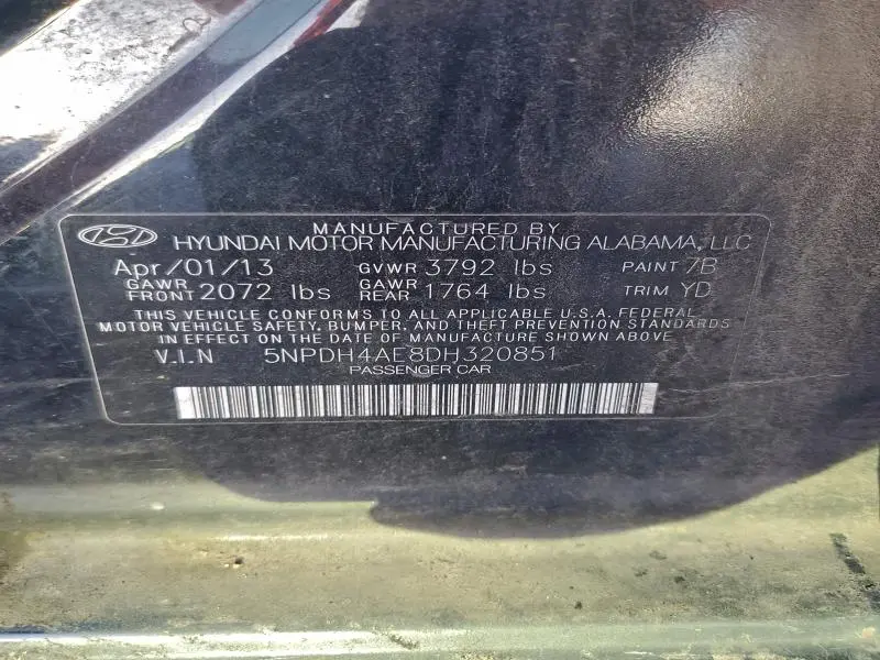 2013 HYUNDAI ELANTRA GLS  