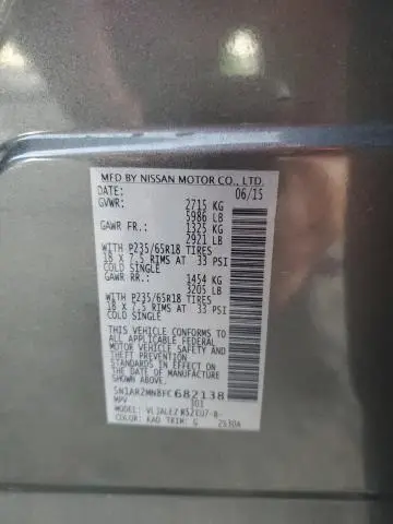 2015 NISSAN PATHFINDER S  