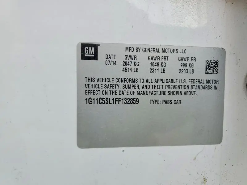 2015 CHEVROLET MALIBU 1LT  