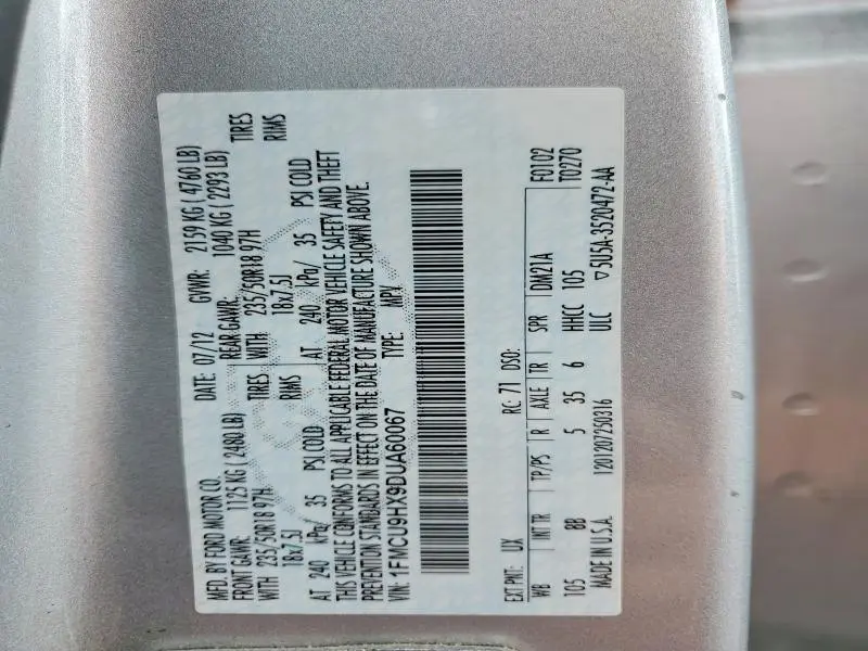 2013 FORD ESCAPE SEL  