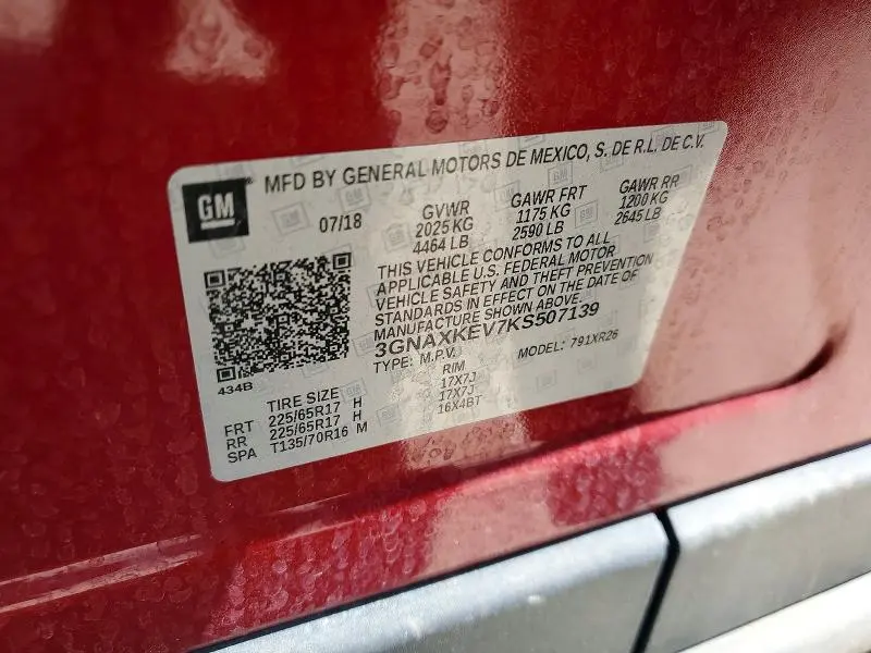 2019 CHEVROLET EQUINOX LT  