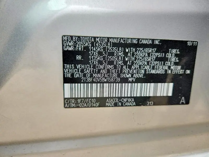 2011 TOYOTA RAV4 BASE  