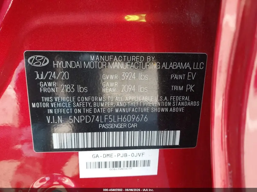 2020 HYUNDAI ELANTRA SE