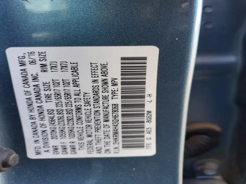 2016 HONDA CR-V SE  