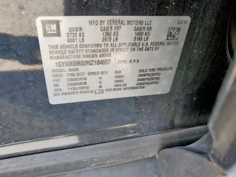 2017 CADILLAC XT5 LUXURY  