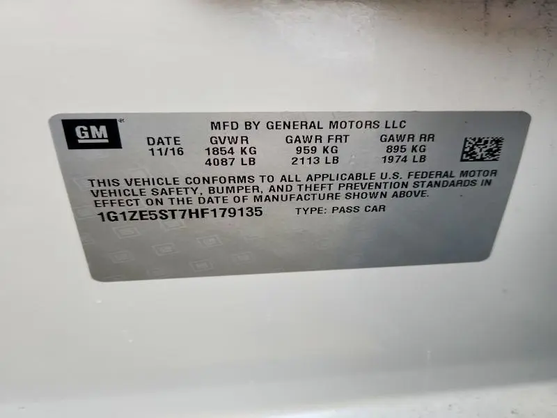 2017 CHEVROLET MALIBU LT  