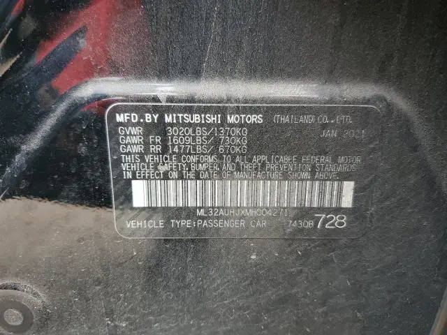 2021 MITSUBISHI MIRAGE ES