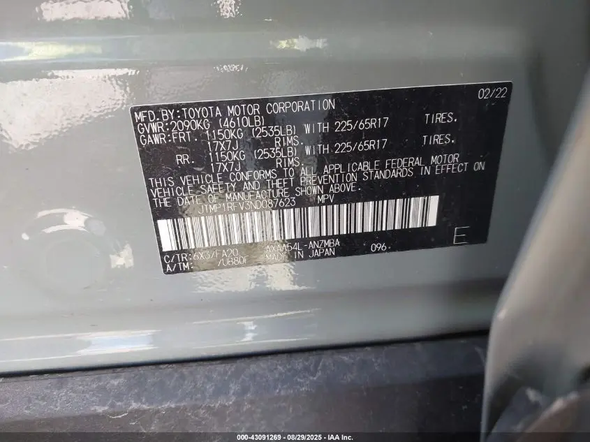 2022 TOYOTA RAV4 XLE