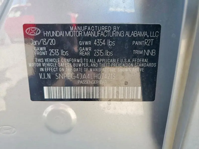 2020 HYUNDAI SONATA SE  