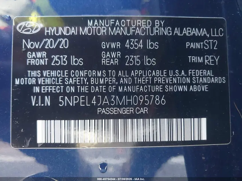 2021 HYUNDAI SONATA SEL