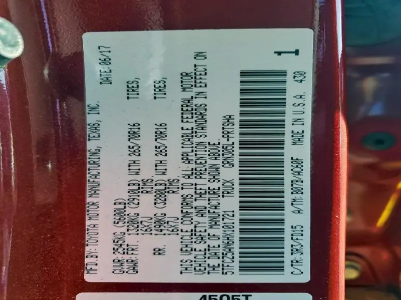 2017 TOYOTA TACOMA DOUBLE CAB  