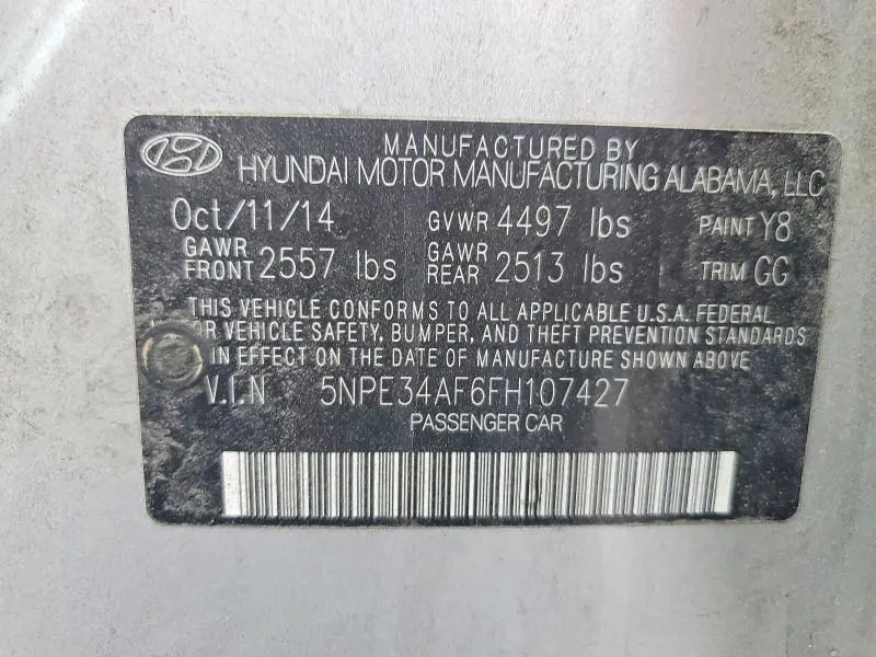 2015 HYUNDAI SONATA LIMITED  