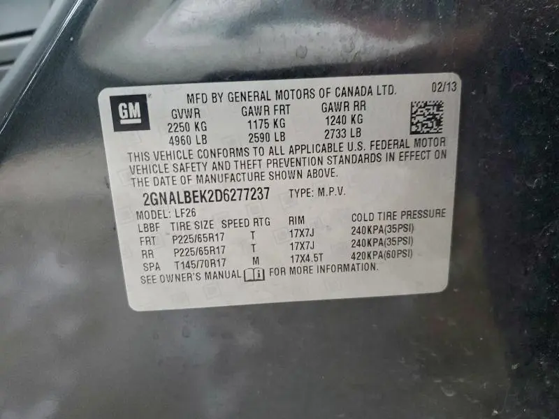 2013 CHEVROLET EQUINOX LS  