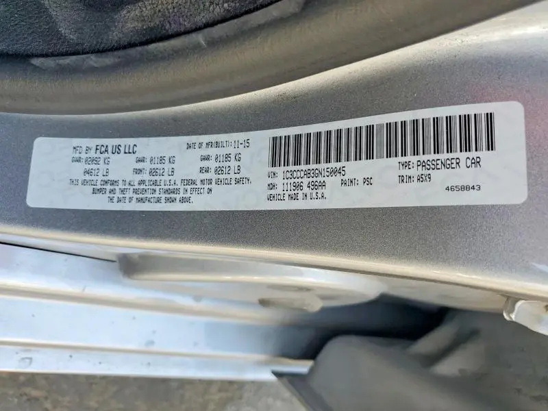 2016 CHRYSLER 200 LIMITED  