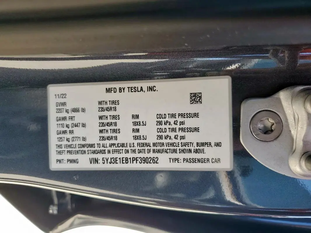 2023 TESLA MODEL 3 