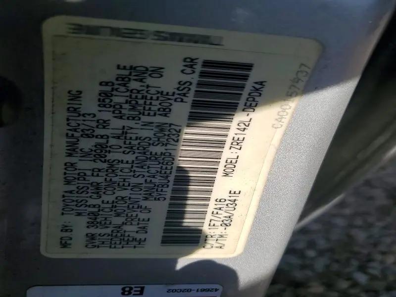 2013 TOYOTA COROLLA L  