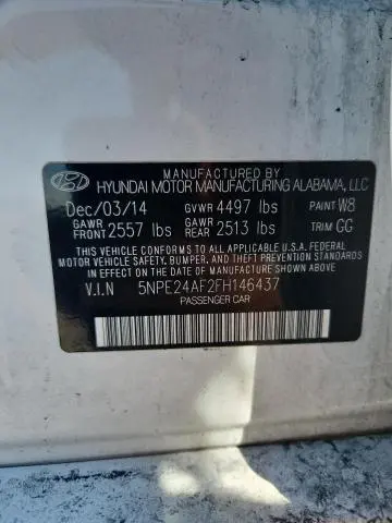 2015 HYUNDAI SONATA SE  
